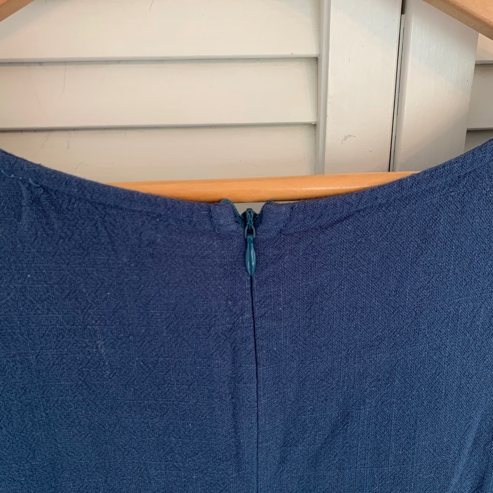 Natural Life Avery Jumpsuit Wide Leg Blue Rayon Linen Womens L Boho Short Sleeve - Picture 9 of 14